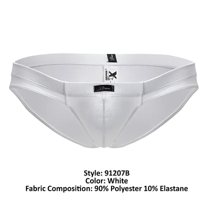 White xtremen 91207b microfiber briefs with sleek form-fitting design and elastic waistband for comfort