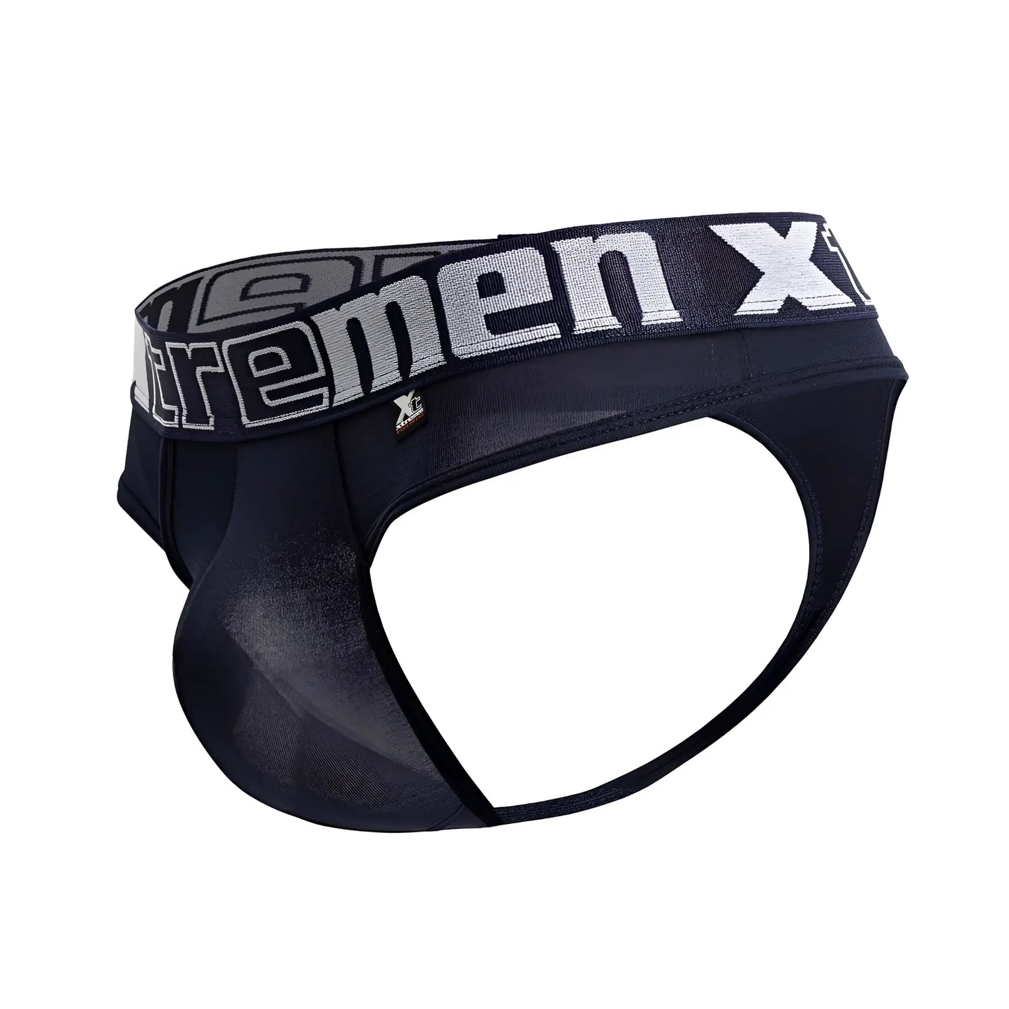 Navy xtremen 91208b microfiber thongs with gray and white xtremen x logo waistband for men
