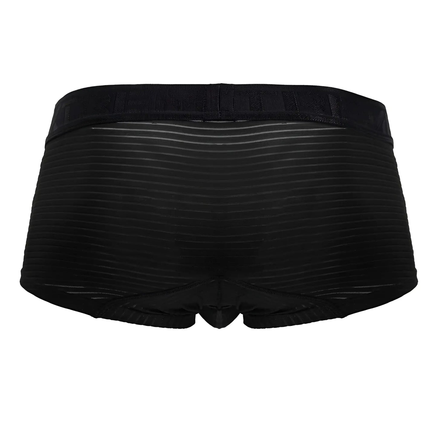 Black xtremen 91209b microfiber trunks with ribbed texture and elastic waistband designed for men