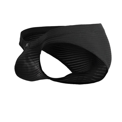 Xtremen 91210B microfiber briefs in black featuring textured fabric with subtle vertical ribbing for comfortable wear