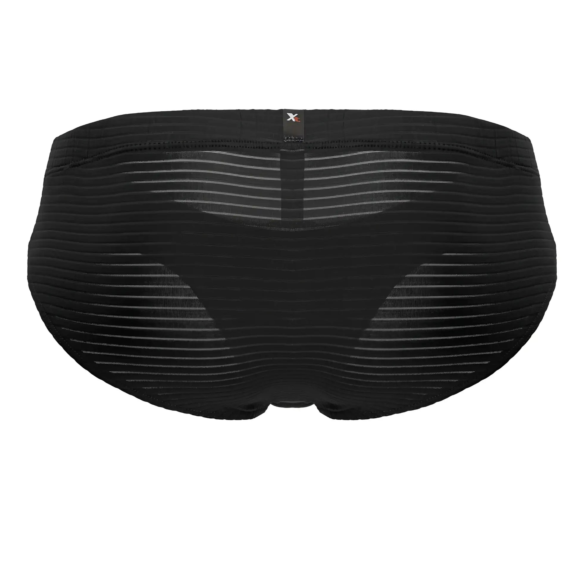 Black xtremen 91210b microfiber briefs with subtle horizontal ribbing and x logo on the waistband