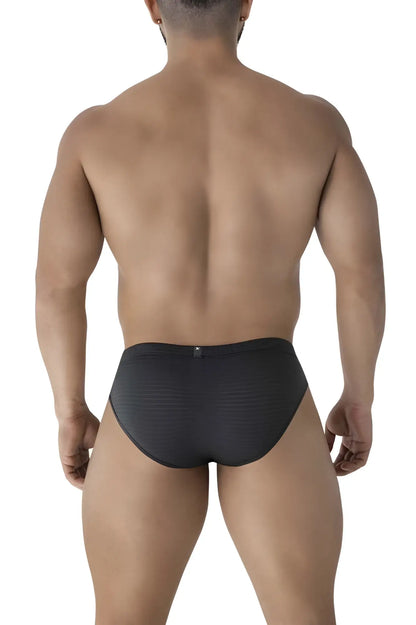 Xtremen 91210B microfiber briefs in black with a subtle ribbed texture and small logo on the waistband