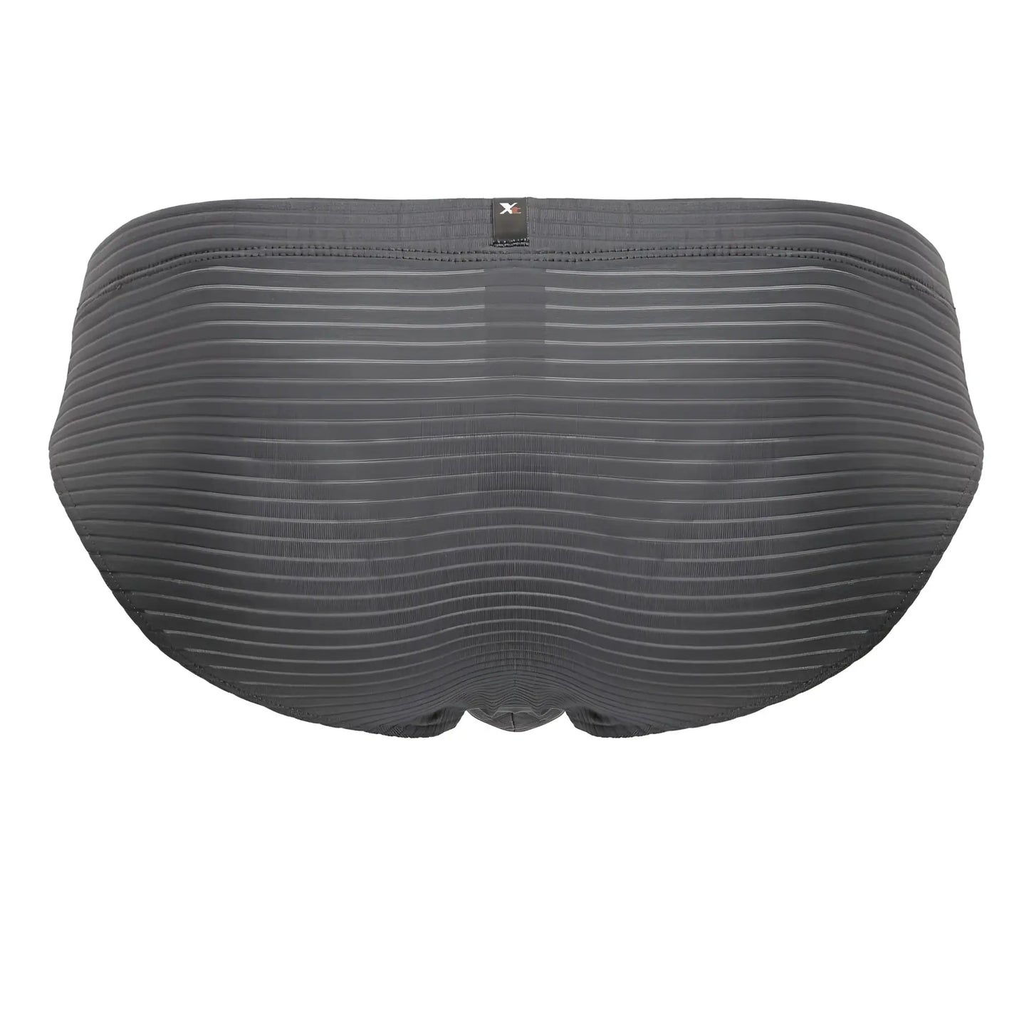 Dark gray xtremen 91210b microfiber briefs with subtle horizontal ribbing and a black brand tag at the waistband