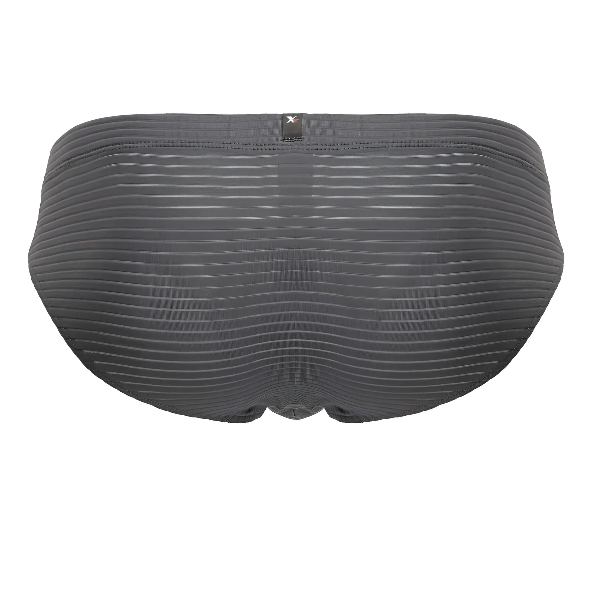 Dark gray xtremen 91210b microfiber briefs with subtle horizontal ribbing and a black brand tag at the waistband