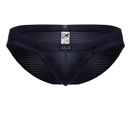 Navy blue xtremen 91210b microfiber briefs for men with striped texture and branded tags