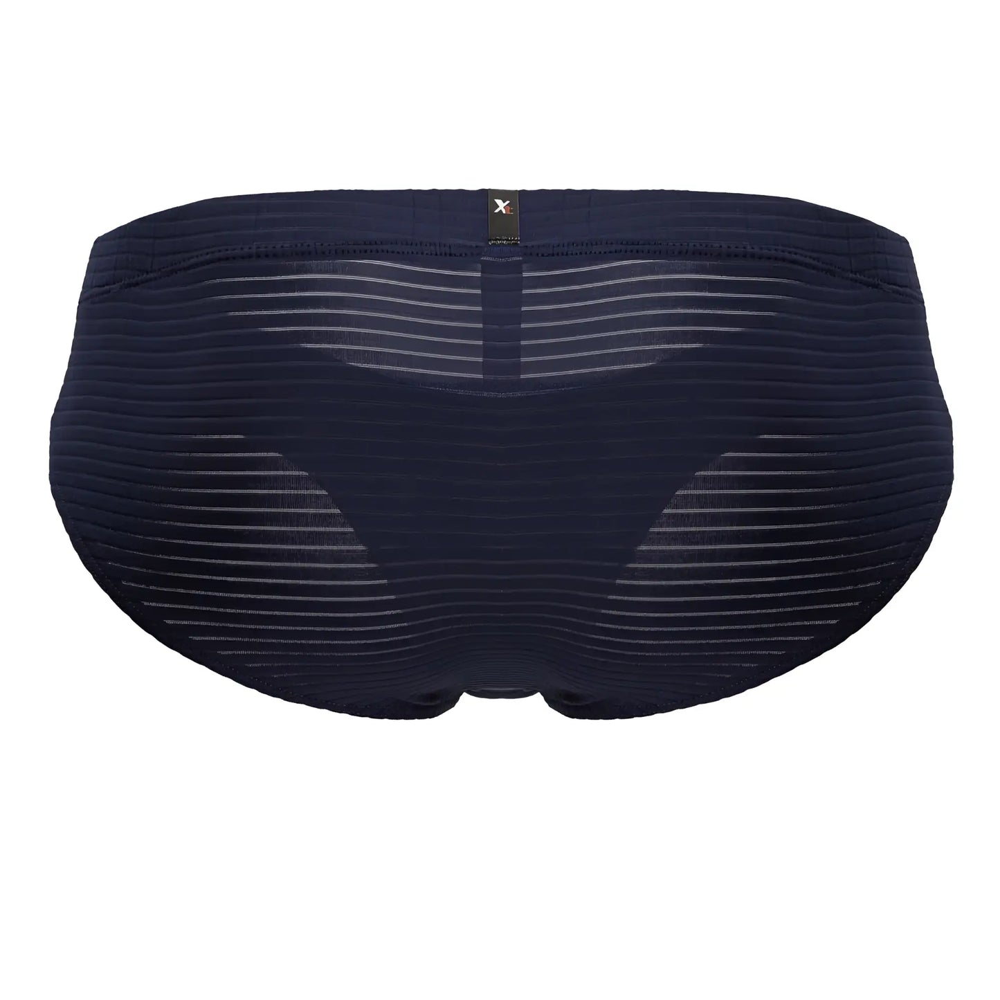 Dark navy blue xtremen 91210b microfiber briefs for men with subtle horizontal ribbed texture and black brand tag at waistband