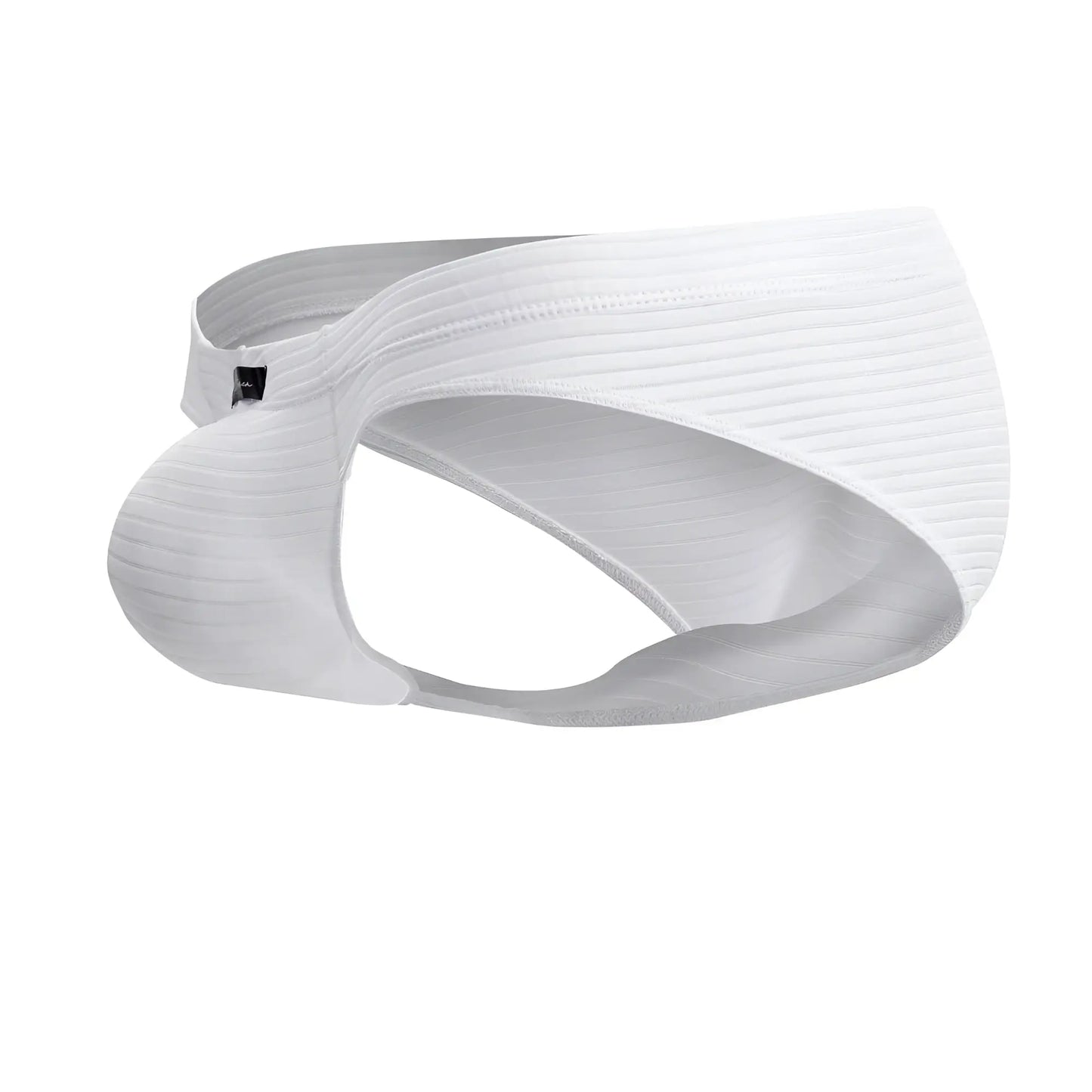 White xtremen 91210b microfiber briefs with a sleek contoured design made of ribbed cotton fabric