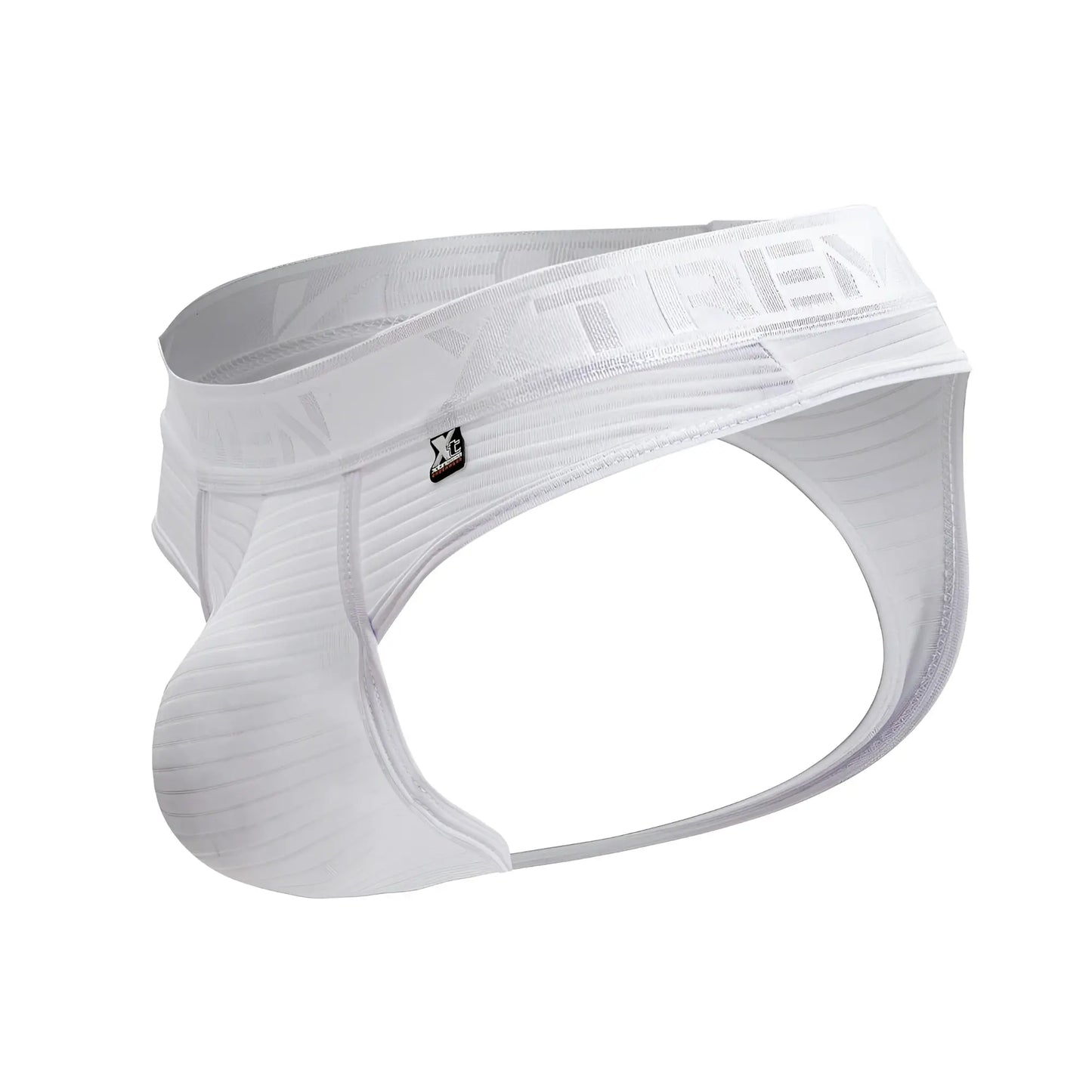 White xtreme men’s briefs with ribbed microfiber fabric and elastic waistband featuring xtreme logo