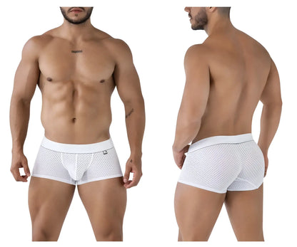 White mesh briefs with a solid white waistband in xtremen 91212b microfiber trunks color white material