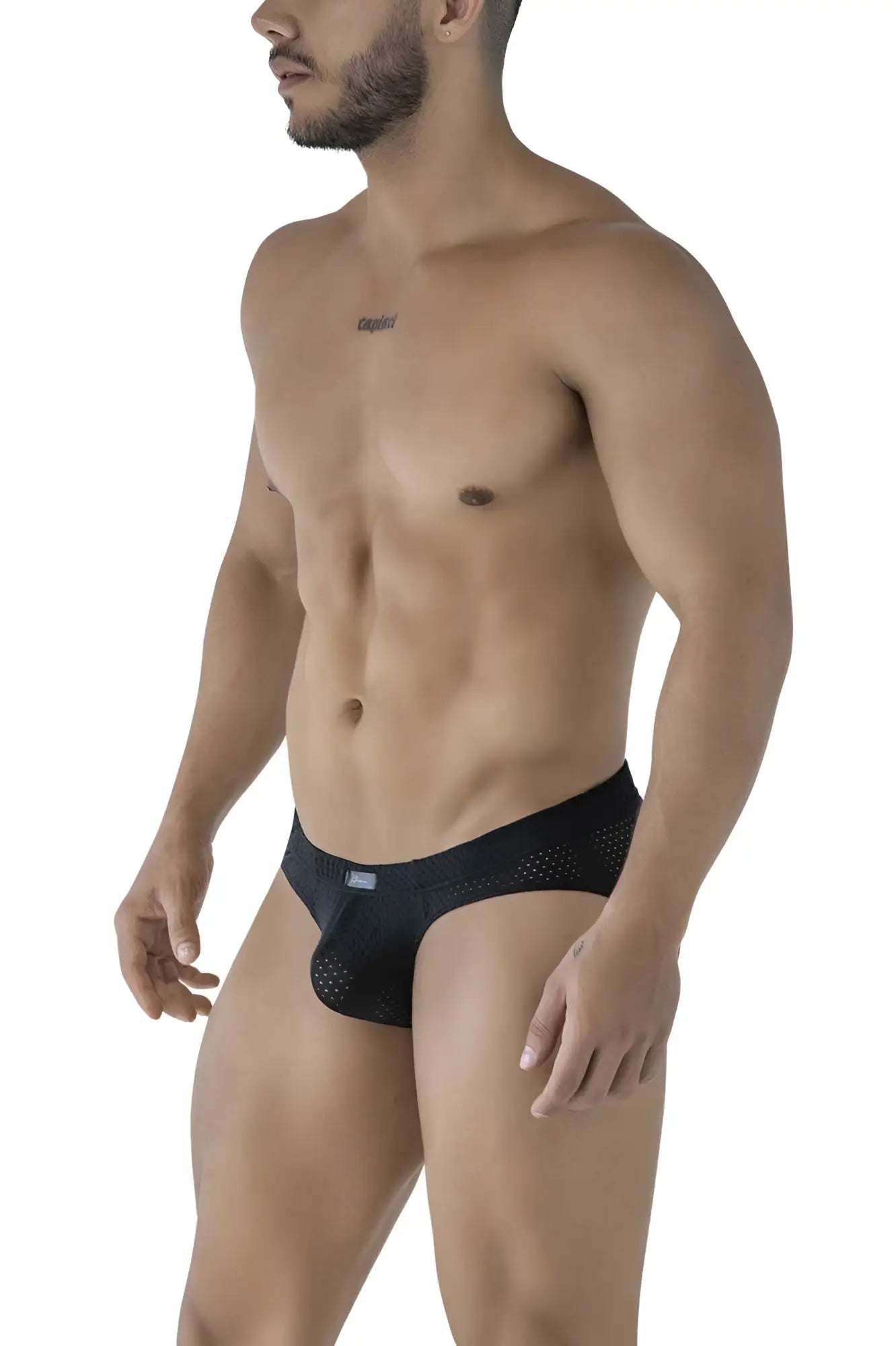 Xtremen 91213B black microfiber briefs with perforated sleek modern design for comfortable everyday wear