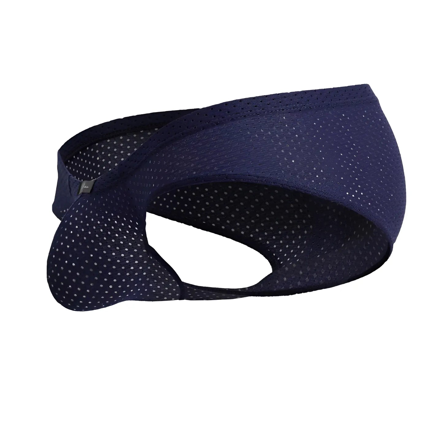 Navy blue xtremen 91213b microfiber briefs with subtle white dot pattern and mesh fabric for athletic support