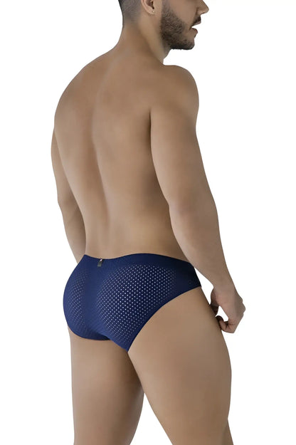 Navy blue perforated mesh microfiber briefs xtremen 91213b designed for comfort and breathability