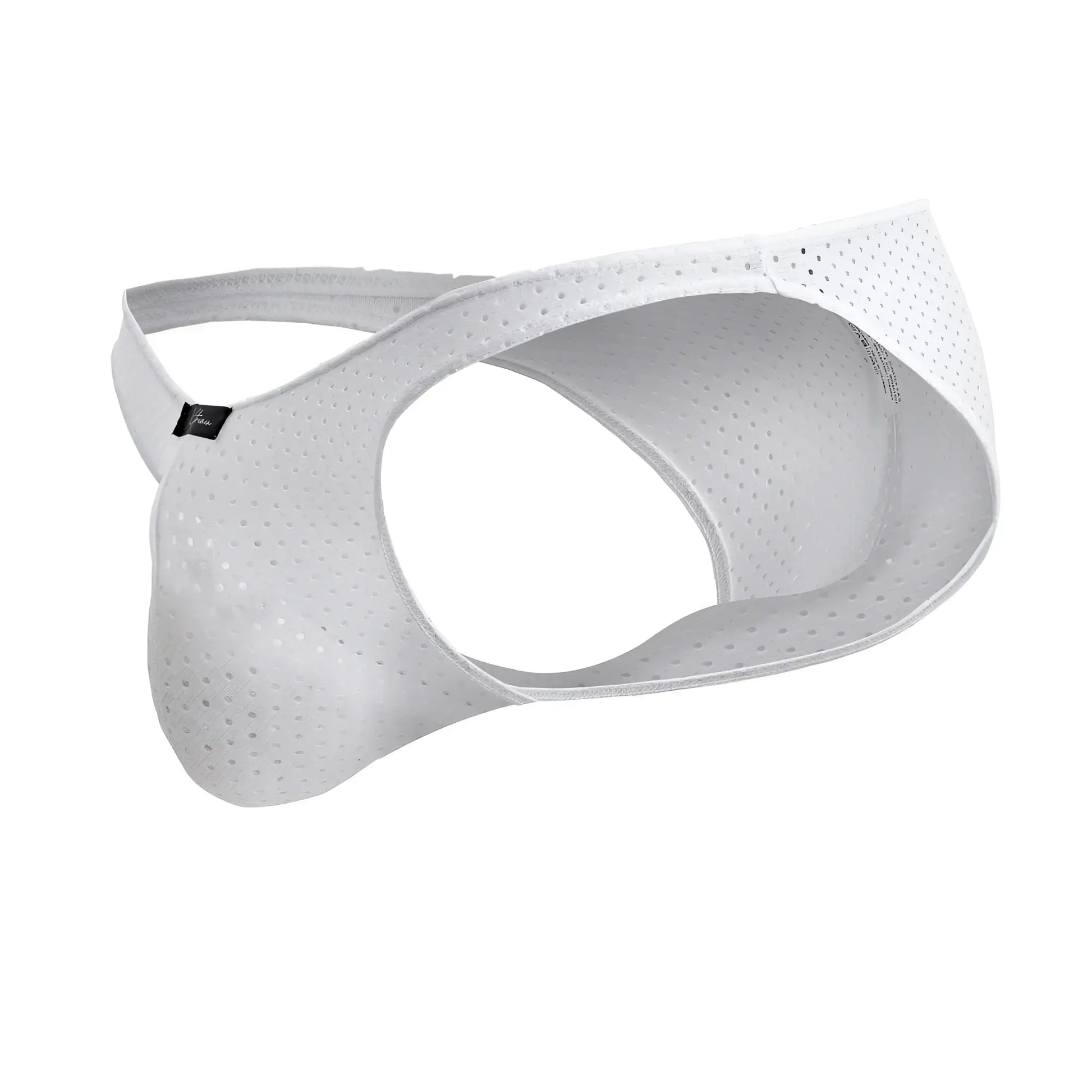 Xtremen 91215b microfiber bikini briefs in white with a sleek form-fitting design and perforated mesh material