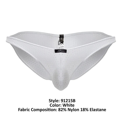 Xtremen 91215b microfiber bikini in white perforated nylon and elastane with a supportive contoured design