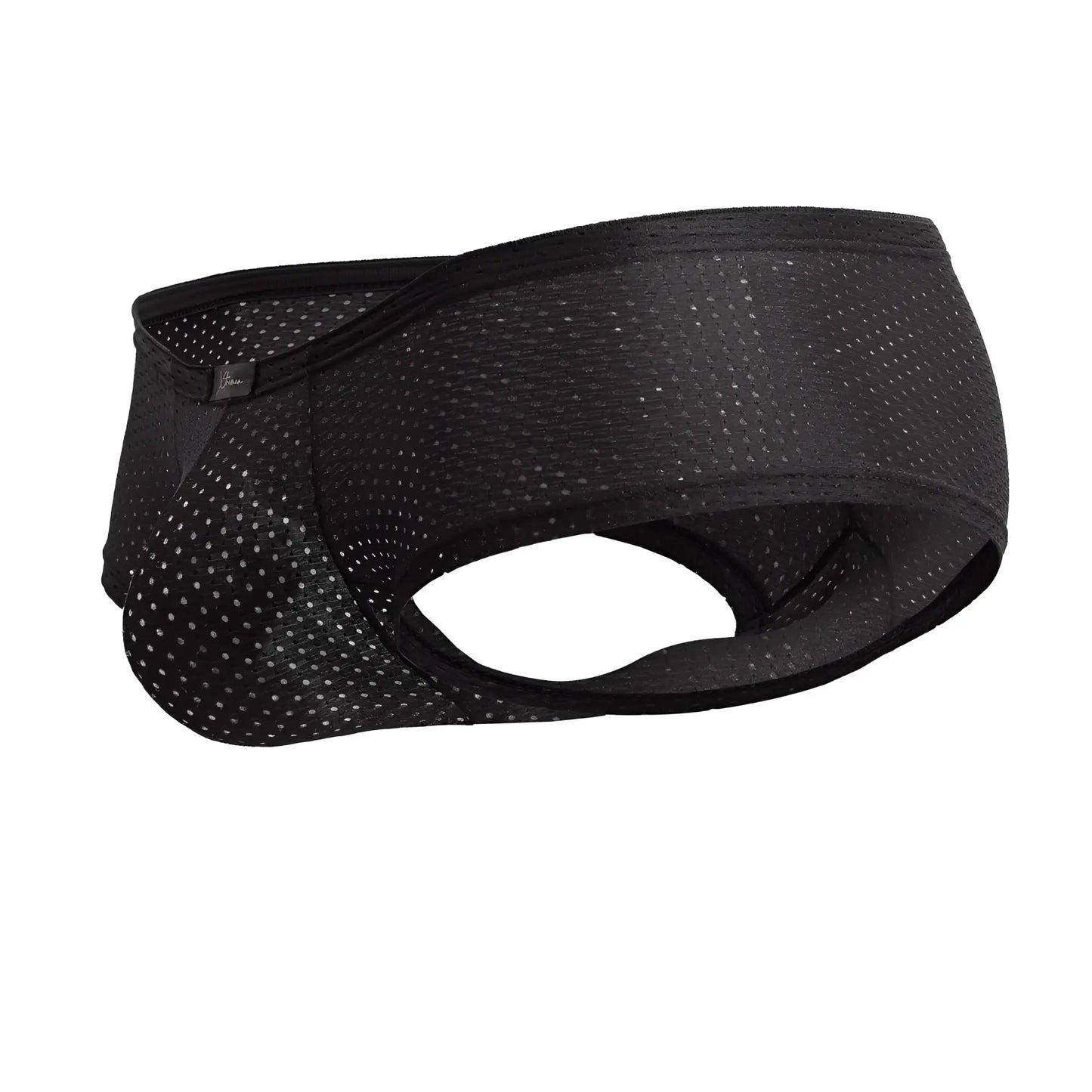 Xtremen 91216B microfiber black mesh athletic briefs with breathable perforated design and elastic waistband