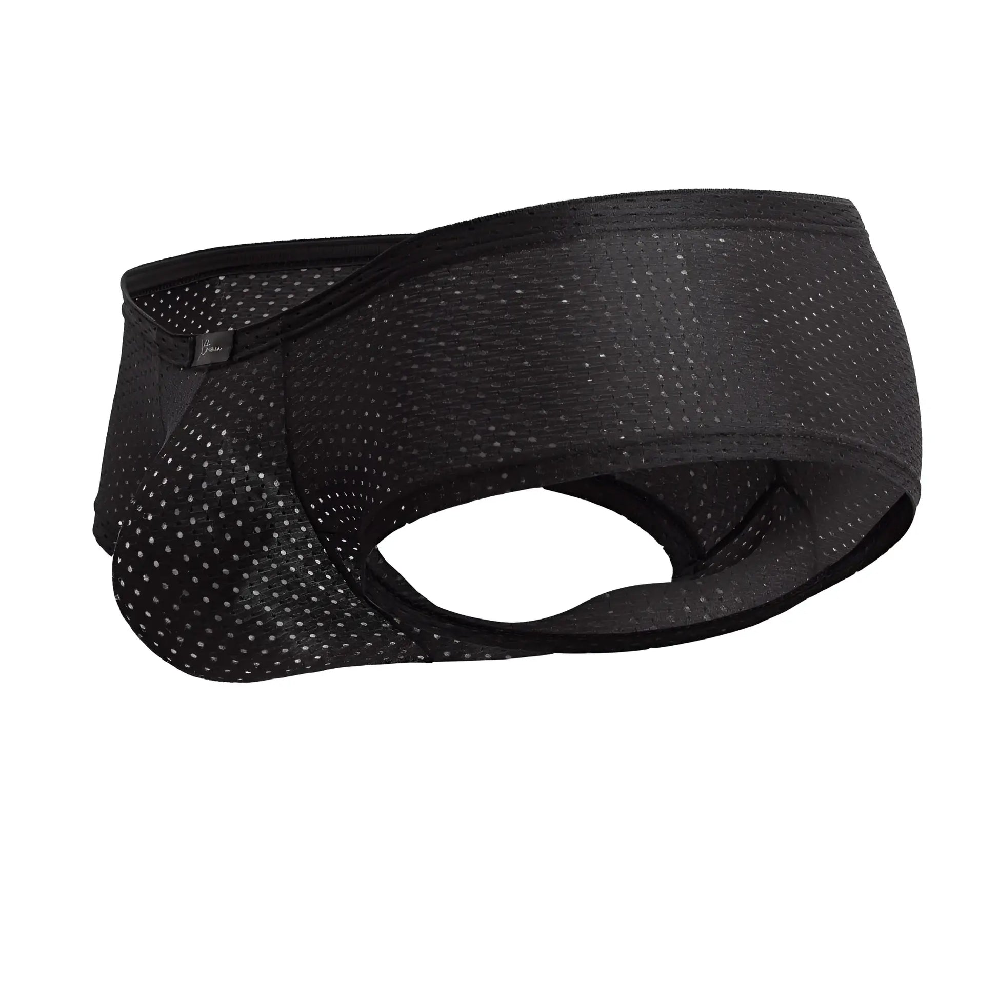 Xtremen 91216B microfiber black mesh athletic briefs with breathable perforated design and elastic waistband