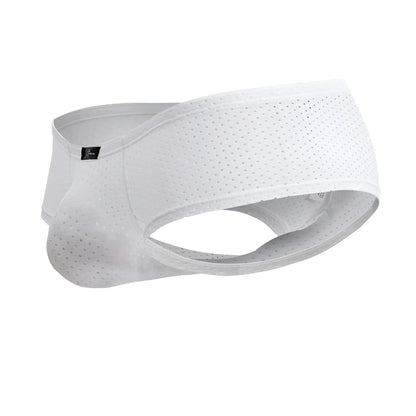 Xtremen 91216b white microfiber trunks with breathable white mesh perforated design and elastic waistband