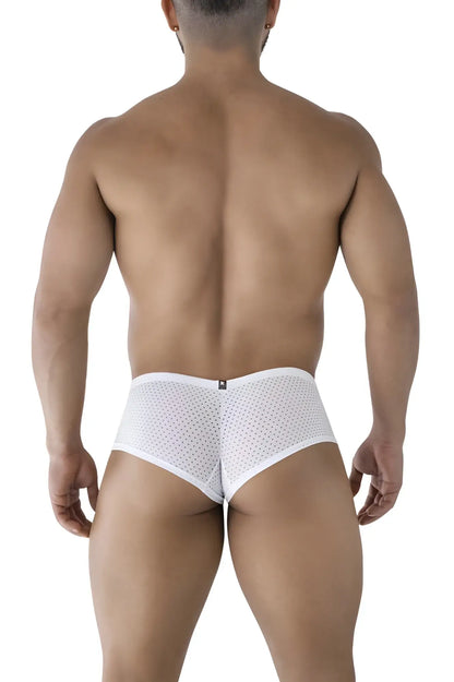 Xtremen 91216b microfiber trunks in white with a snug form-fitting mesh brief design