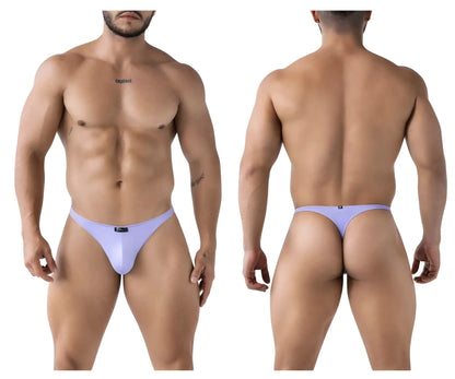 Lavender-colored microfiber thong with a small black logo on the front band xtremen 91217 microfibers