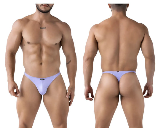 Lavender-colored microfiber thong with a small black logo on the front band xtremen 91217 microfibers