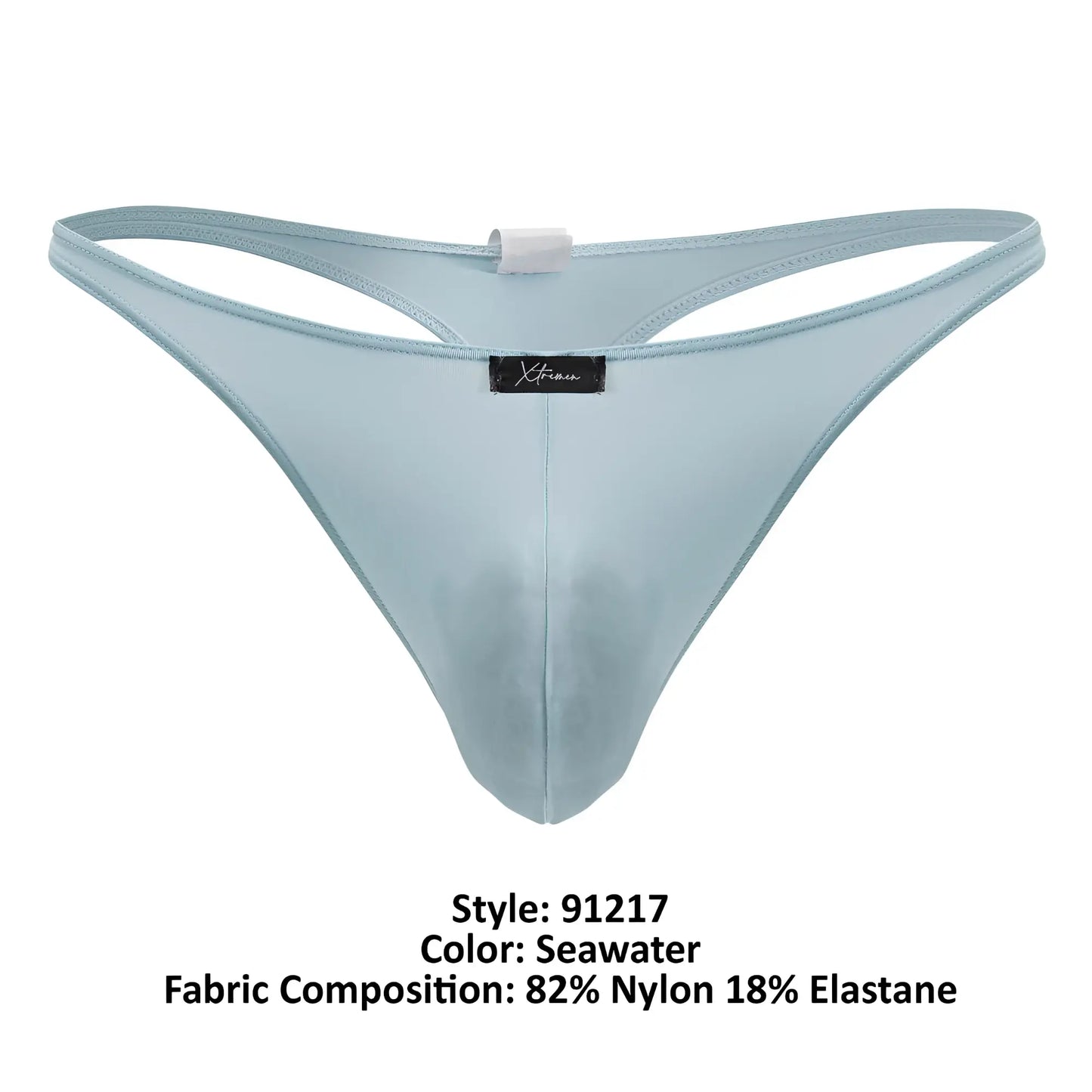 Xtremen 91217 microfiber thong in seawater blue made of 82 nylon and 18 elastane fabric for comfortable wear