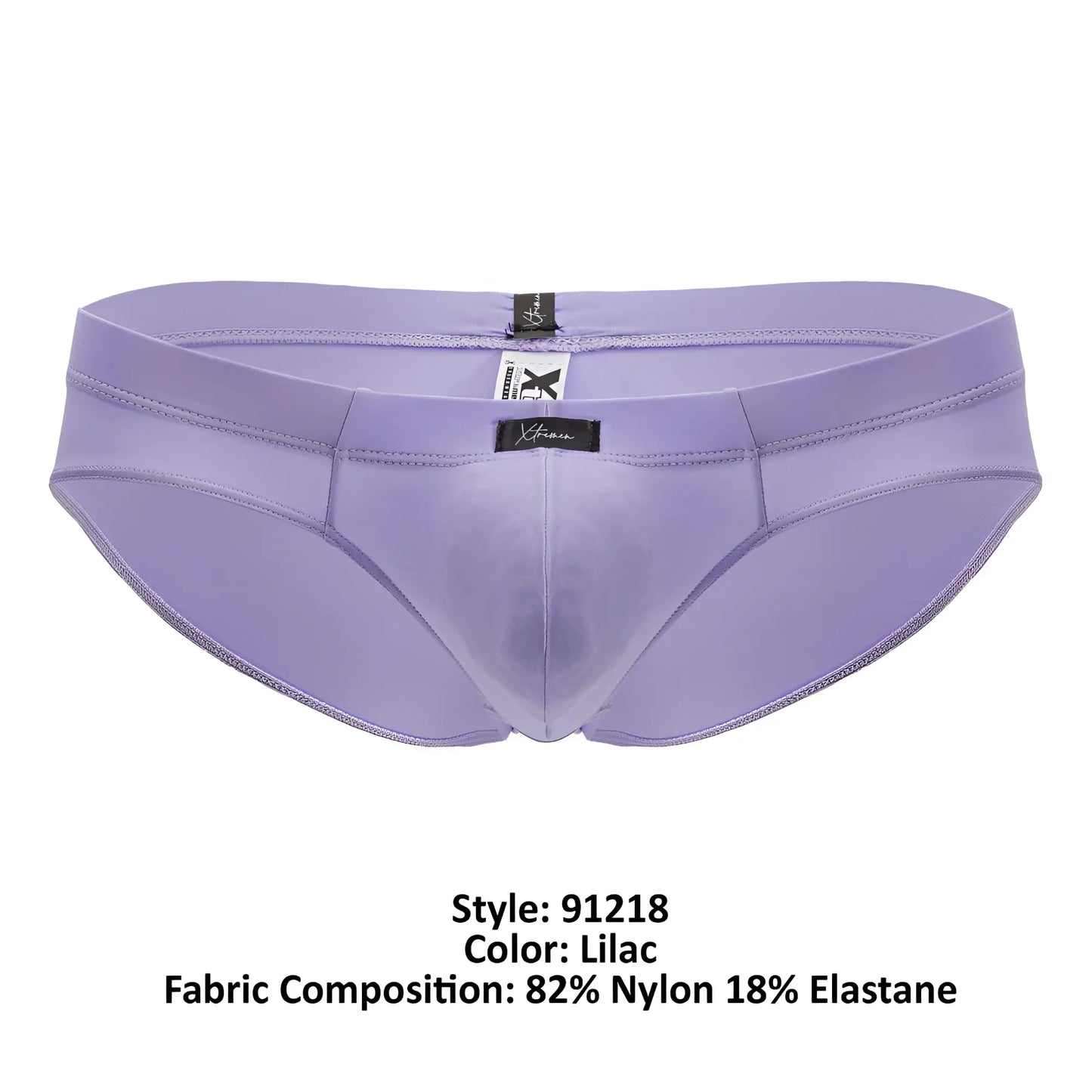 Lilac xtremen 91218 microfiber men’s briefs made of 82% nylon 18% elastane with sleek design and subtle stitching details