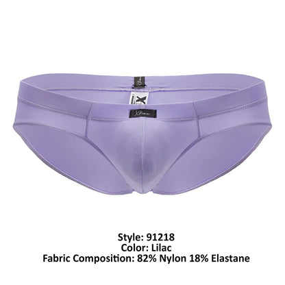 Lilac xtremen 91218 microfiber men’s briefs made of 82% nylon 18% elastane with sleek design and subtle stitching details