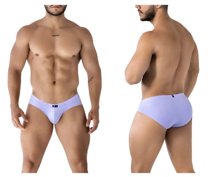 Xtremen 91218 microfiber lilac men’s briefs with a smooth, form-fitting design and small logo on the waistband