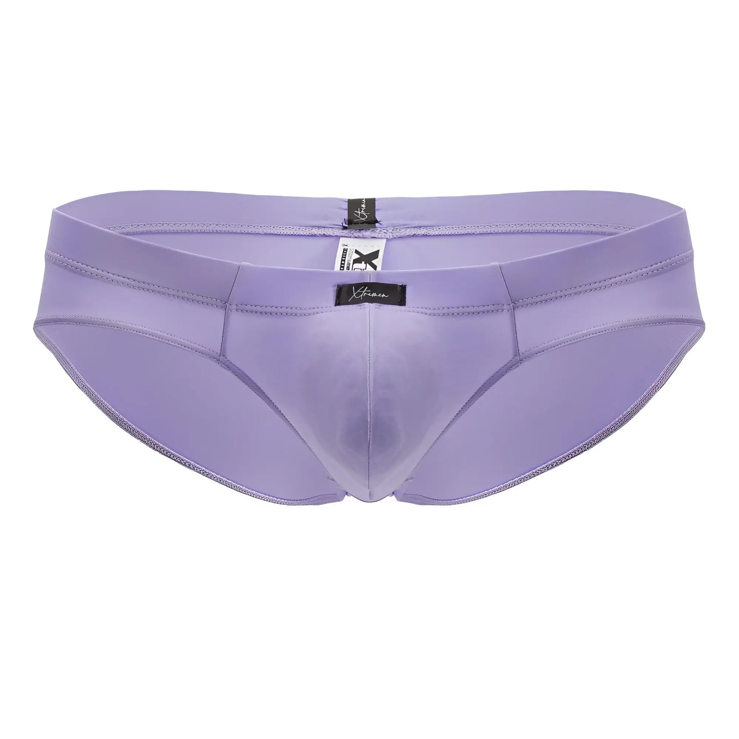 Purple xtremen 91218 microfiber briefs with smooth form-fitting design and subtle stitching details