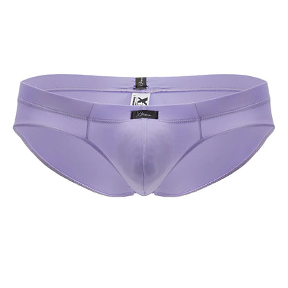 Purple xtremen 91218 microfiber briefs with smooth form-fitting design and subtle stitching details
