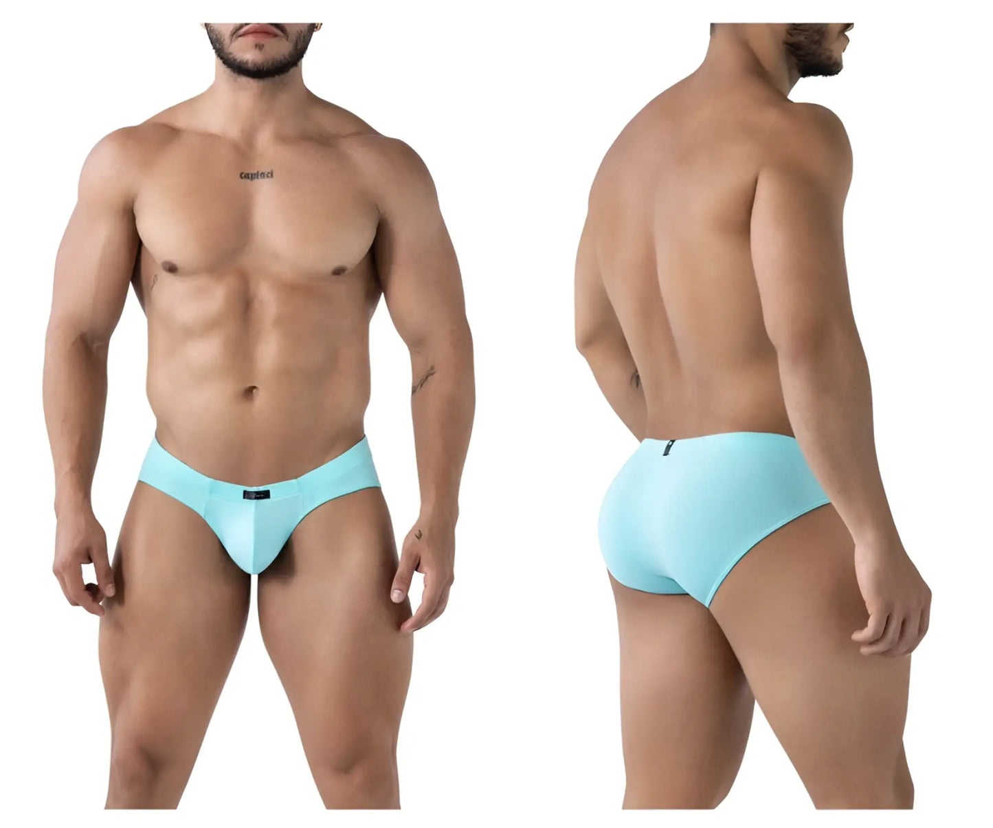 Light blue Xtremen 91218 microfiber briefs with sleek smooth fabric and a form fitting design