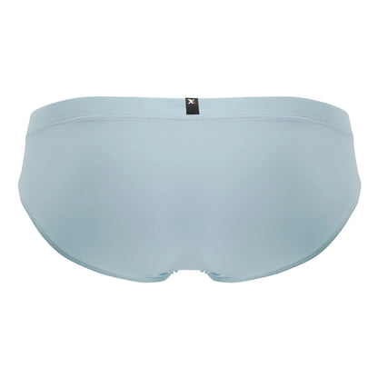 Light blue xtremen 91218 microfiber briefs with subtle textured fabric and black brand tag at the waistband