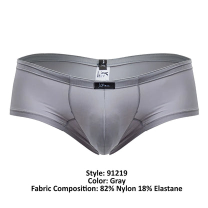 Gray xtremen 91219 microfiber trunks made of 82 nylon 18 elastane with a sleek form-fitting design and branded waistband