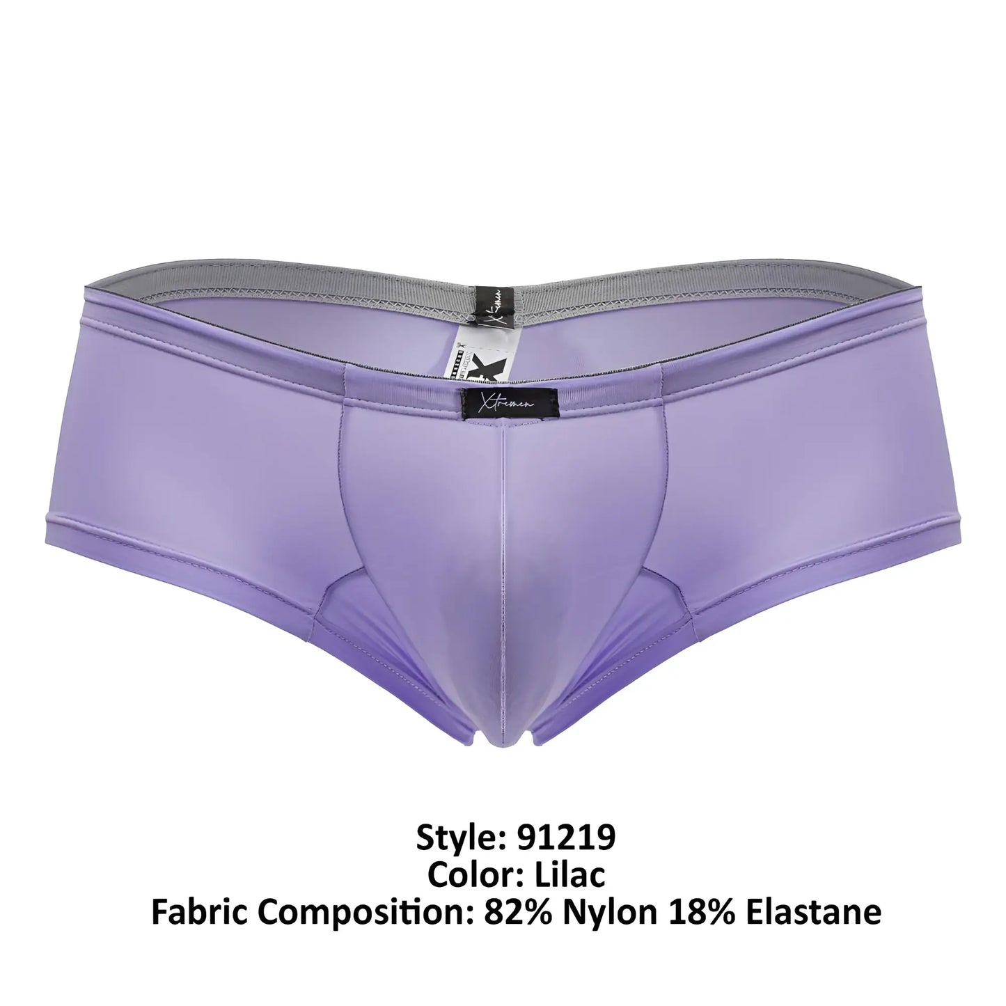 Lilac xtremen 91219 microfiber trunks for men in a smooth nylon and elastane blend form-fitting design