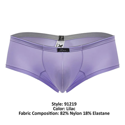 Lilac xtremen 91219 microfiber trunks for men in a smooth nylon and elastane blend form-fitting design