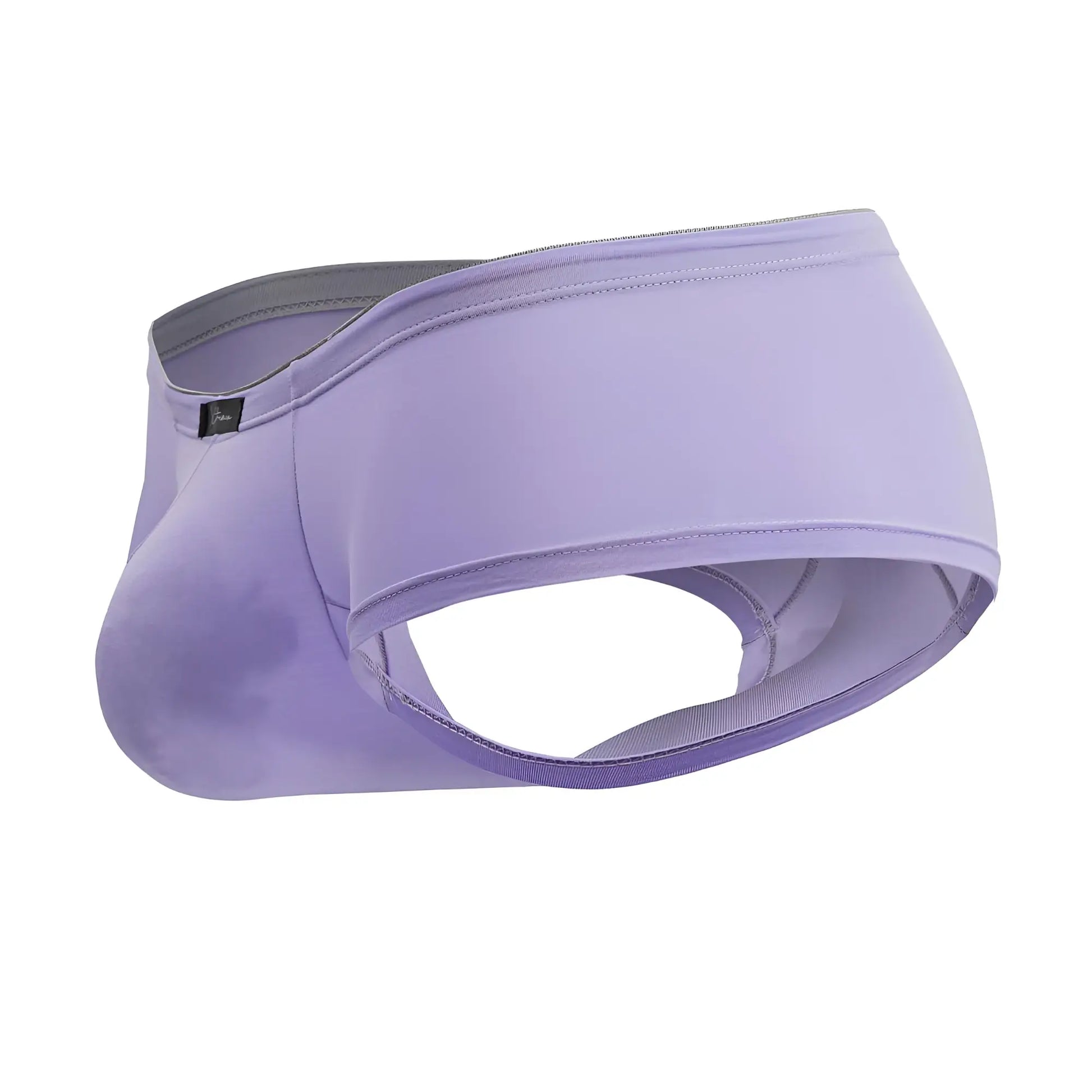 Xtremen 91219 microfiber trunks in lilac with smooth form-fitting design and gray elastic waistband for men