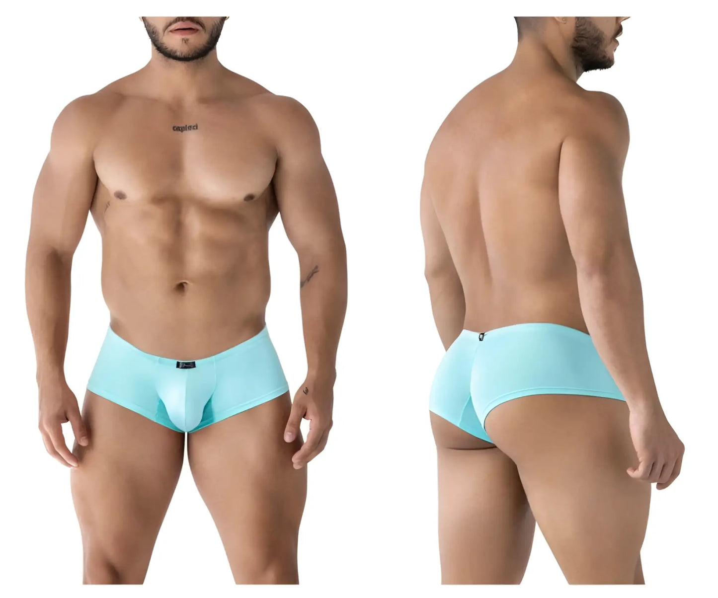 Light blue xtremen 91219 microfiber trunks with smooth form fitting design in seawater color for men
