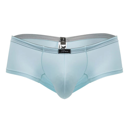 Xtremen 91219 seawater microfiber trunks in light blue with smooth texture gray waistband and black brand tags