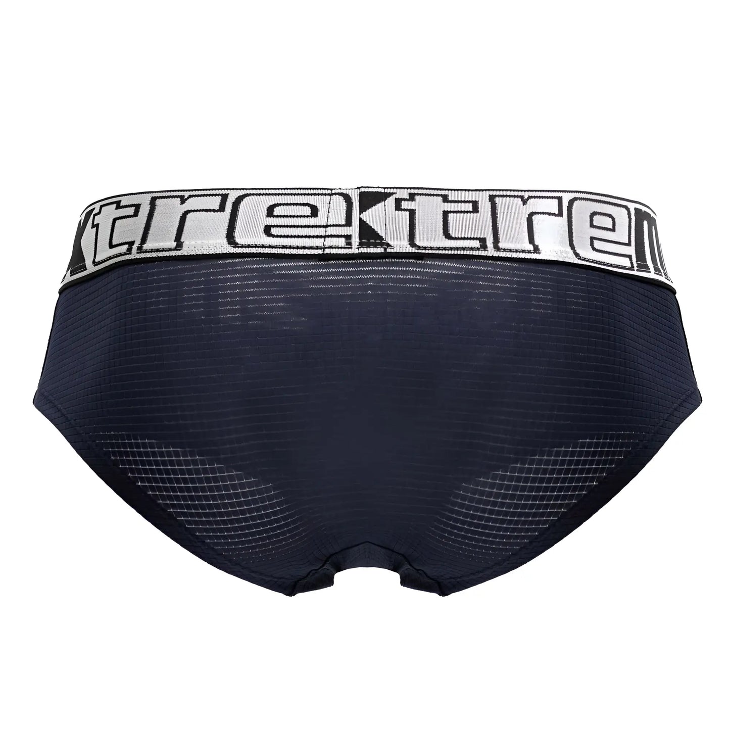 Navy blue mesh microfiber briefs with a white and black xtrem waistband from Xtremen 91221 collection