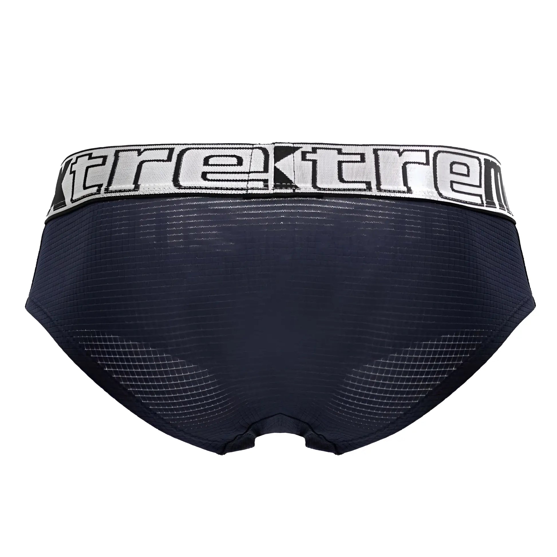 Navy blue mesh microfiber briefs with a white and black xtrem waistband from Xtremen 91221 collection