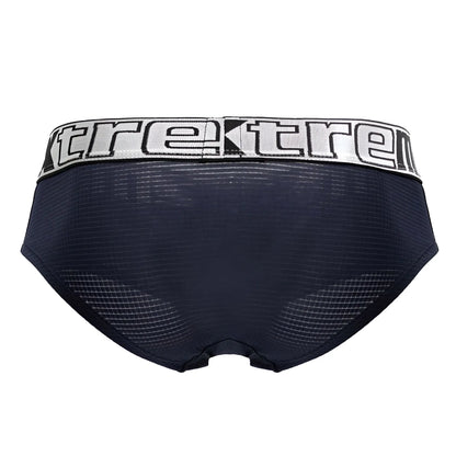 Navy blue mesh microfiber briefs with a white and black xtrem waistband from Xtremen 91221 collection