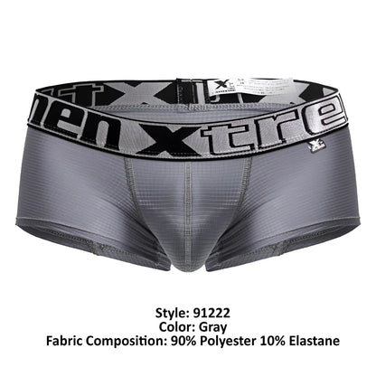 Gray xtremen 91222 microfiber trunks with black and gray xtreme logo waistband made of 90 polyester 10 elastane