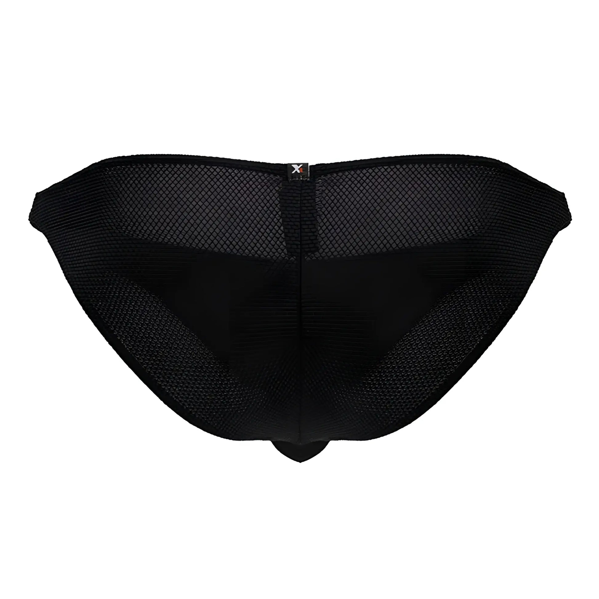 Xtremen 91224 microfiber bikini black mesh briefs with subtle diamond pattern and small branded tag on back
