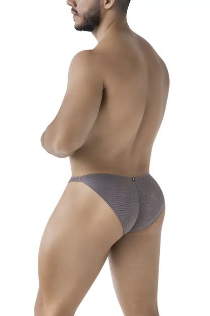 Xtremen 91224 gray microfiber bikini briefs with subtle pattern and small logo on the back side
