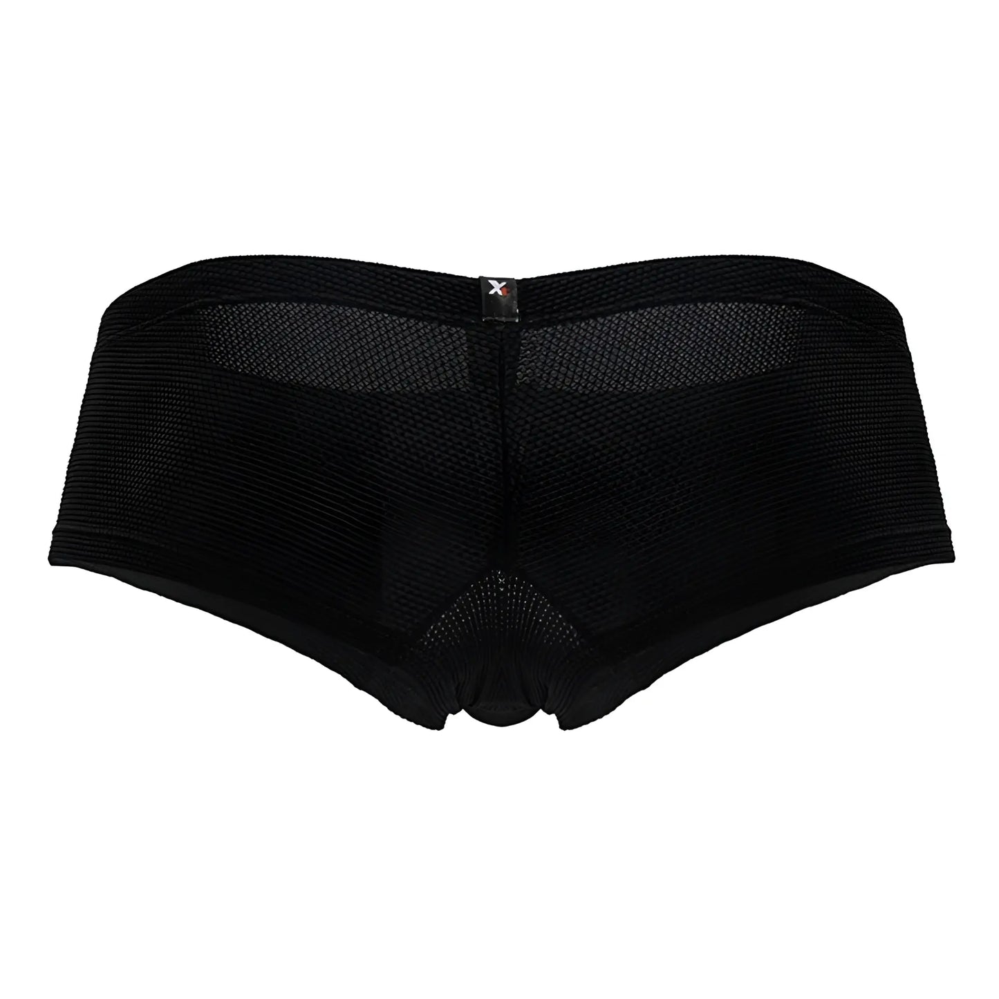 Black xtremen 91225 microfiber trunks with breathable textured mesh fabric and a small branded waistband tag