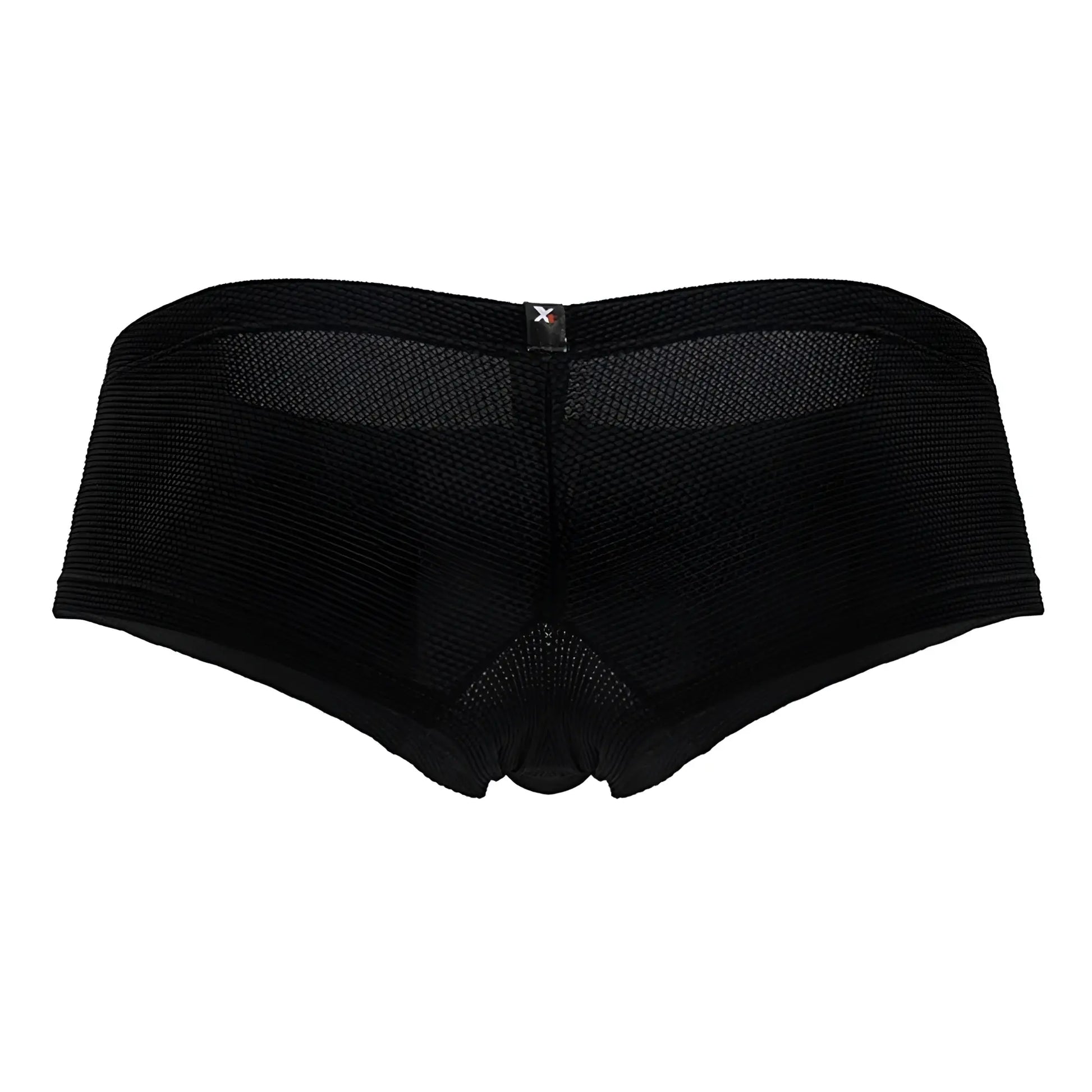 Black xtremen 91225 microfiber trunks with breathable textured mesh fabric and a small branded waistband tag