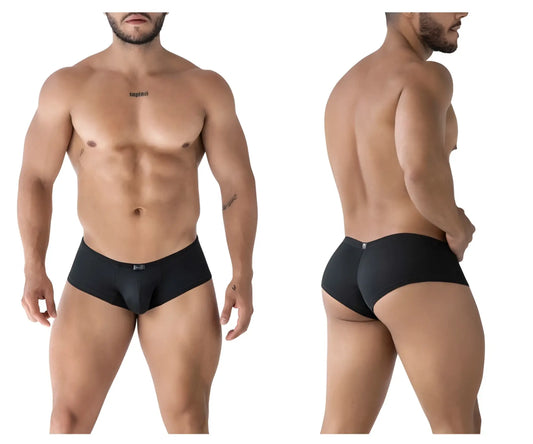 Black xtremen 91225 microfiber trunks with textured fabric subtle pattern and small brand logo on waistband