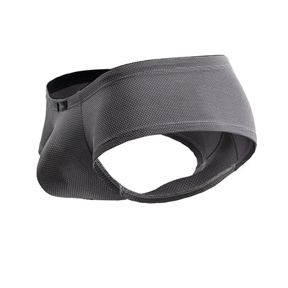 Gray xtremen 91225 microfiber trunks with a breathable gray mesh athletic support belt and black inner lining