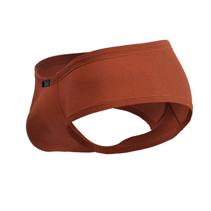 A rust-colored textured fabric headband with elasticated edges for a snug fit by xtremen 91225 microfiber trunks red