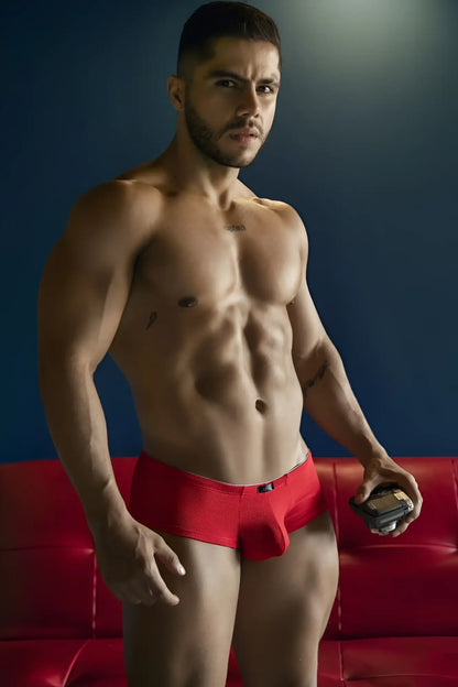 Red textured Xtremen 91225 microfiber trunks designed for comfortable everyday wear